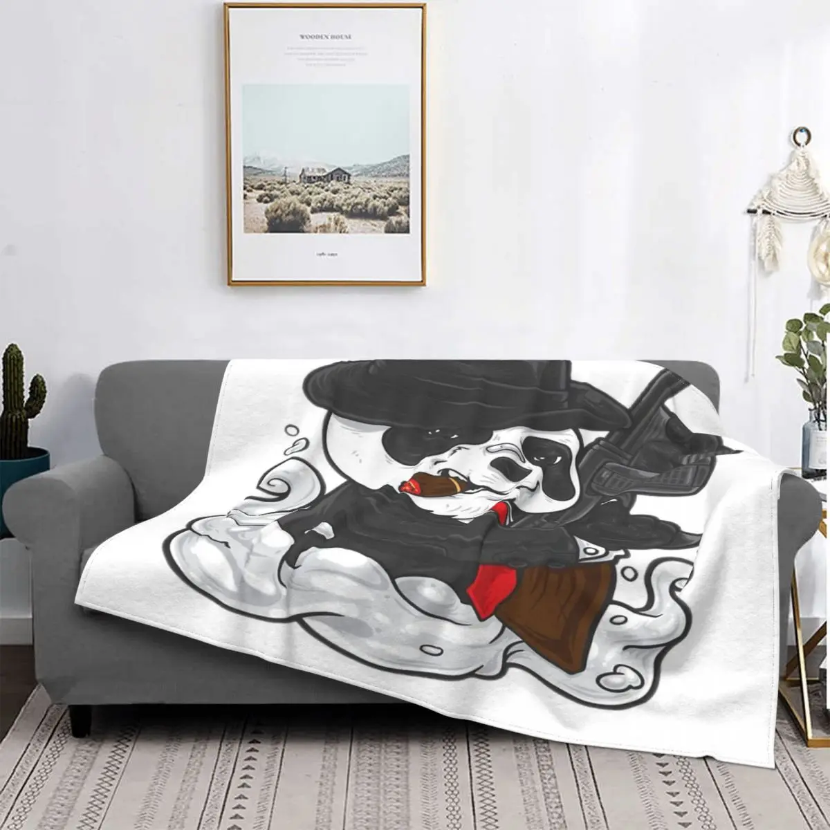 

Manta a cuadros con diseño de Panda, colcha para cama, sofá, cama, Picnic, manta de verano, 6 unidades