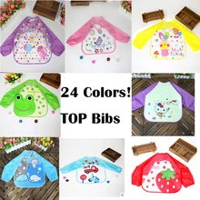 Топ детский рисовый фартук, карман для еды, длинный рукав, водонепроницаемый нагрудник, детская одежда, игрушки для еды, одежда, мягкий чехол, мультяшное животное, малыш