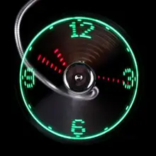 USB LED Clock Fan Portable gadgets Flexible Gooseneck Mini Fans For laptop PC Notebook real Time Display durable Adjustable new mini usb fan gadgets flexible gooseneck led light usb cooling flashing temperature display fan for pc laptop