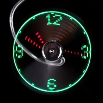 

USB LED Clock Fan Portable gadgets Flexible Gooseneck Mini Fans For laptop PC Notebook real Time Display durable Adjustable