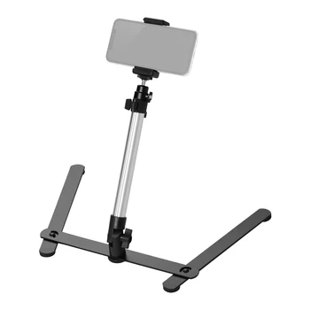 

led light Phone Livestreaming Stand with Adjustable Phone Holder Overhead Phone Mount Stand Tabletop Monopod Stand fo Smartphone