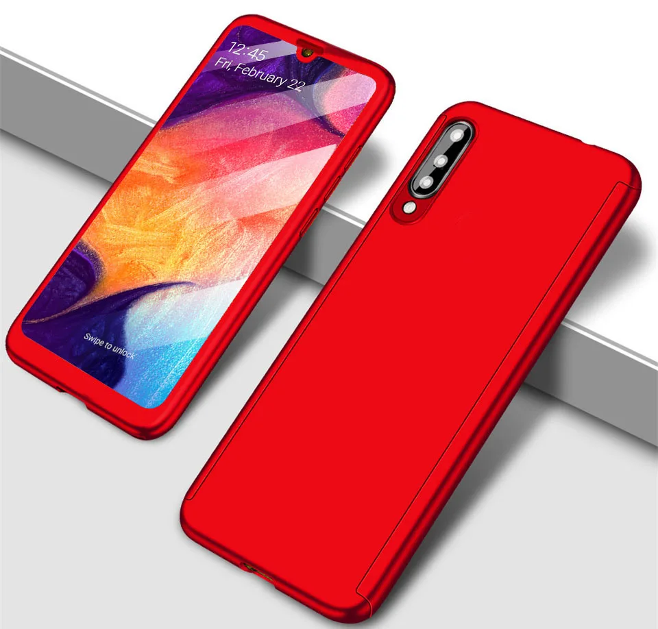 Red 360 Полное покрытие противоударный чехол для samsung Galaxy A50 A70 A10 A20 A20e A30 A40 A60 крышка S8 S9 S10 плюс S10e Note 8, 9, 10, плюс - Цвет: Red