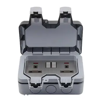 

Waterproof Outdoor Switch BOX Sealed Wall Power Supply 146 Socket 13A UK Switch Socket For Home Bathroom Outdoor Gardens