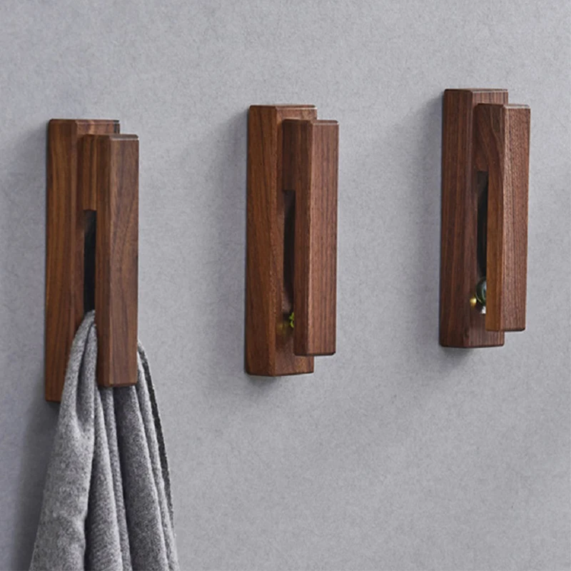 Towel Holder Small Household Wall Mounted Wooden Hooks Bag Clothes Hanger | Дом и сад