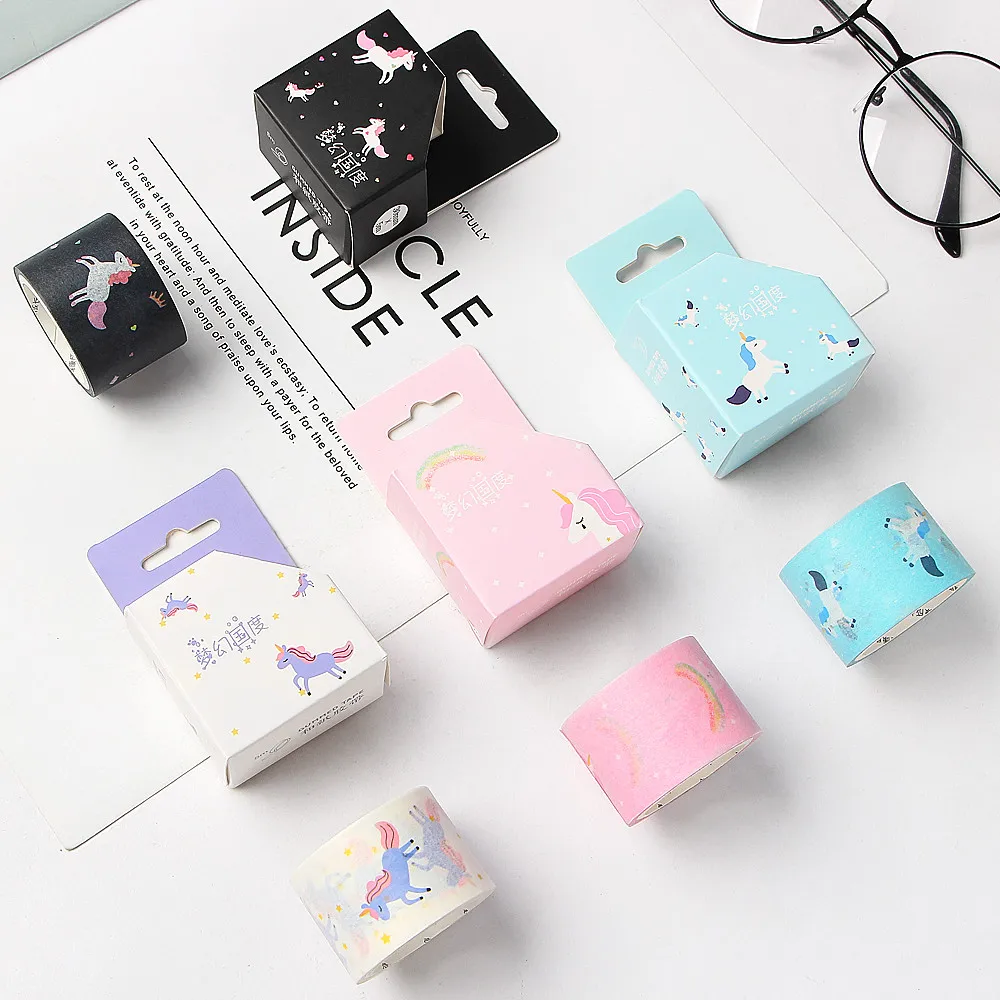 1 шт. симпатичная Маскировка Лента Kawaii Единорог васи лента декоративная клейкая