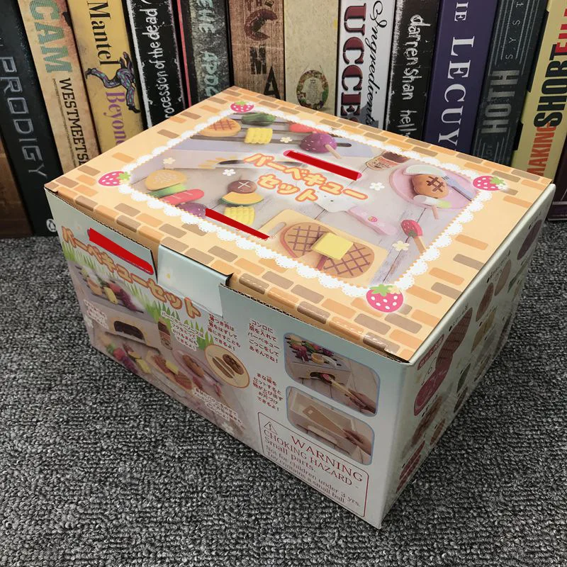 

Small Appliances Microwave Oven Kitchen Toy Barbecue Grills Model Oven Cooking Wooden Children Play House Grill Have