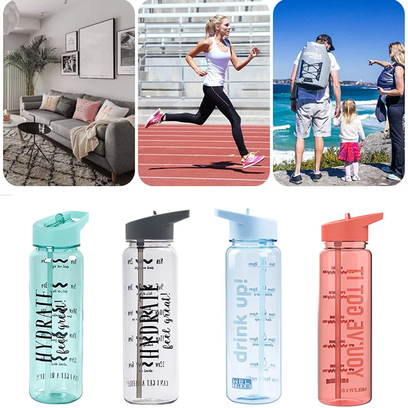 

Hot 720ml Outdoor High Capacity Straw Type Water Bottle flip straw Drinks Flask Personalised Sport Drinks Gym water Bottles