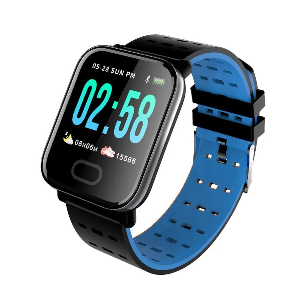 

A6 Smart Watch with Heart Rate Monitor Fitness Tracker Blood Pressure Bracelet Smartwatch Waterproof For Android IOS PK Q8 V6 S9