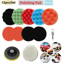 Eponge de polissage pour voiture 3/4/5/6/7 pouces, disque de polissage pour roue, ensemble de 12 pièces, tampon de polissage pour soins automobiles, perceuse M14 Adap