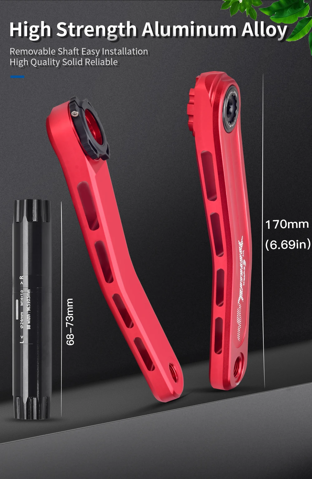 Seulement la Manivelle Craque de 170 mm F SWCRUCO Pédalier de vélo de montagne, plateau GXP