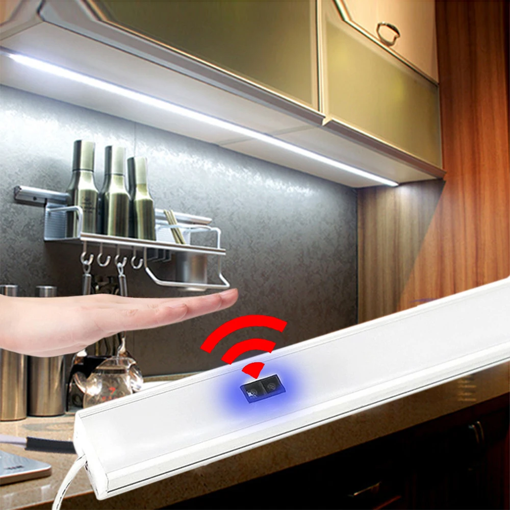 Sensor Switch LED Under Cabinet Kitchen Light Bedroom Wardrobe Closet Night  Lights LED Bar Light Indoor Home Lamp 30/40/50cm - AliExpress