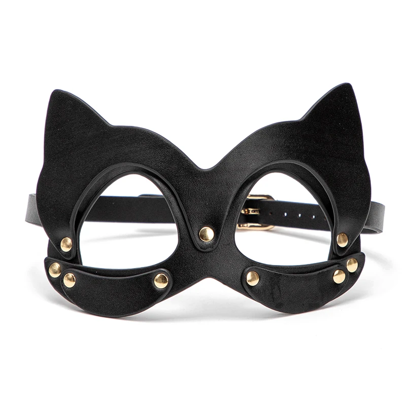 Zwarte Wolf Fun Kat Maskers Cosplay Halloween Party Half Gezicht Masker Adult Sex Producten Pu Harnas Vos Masker Bdsm Lederen masker Fetish|Volwassene - AliExpress