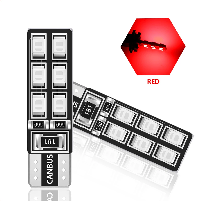 1 шт. T10 W5W Автомобильный светодиодный светильник CANBUS 12 Светодиодный s 3528 SMD габаритный свет лампа для чтения 194 168 2835 лампа сигнальная лампа белая 12 В