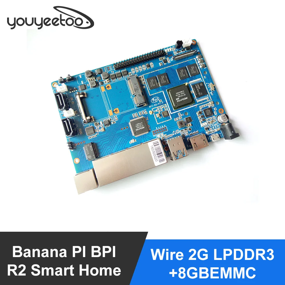 Плата для умного дома Banana PI BPI R2 2G LPDDR3 + плата с открытым исходным кодом 8gbemmc
