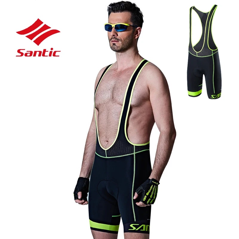

Santic Men Summer Racing Cycling Bib Shorts 4D Cushion Shorts Lightweight Shockproof Padded Road Bike Breathable Bicycle Shorts