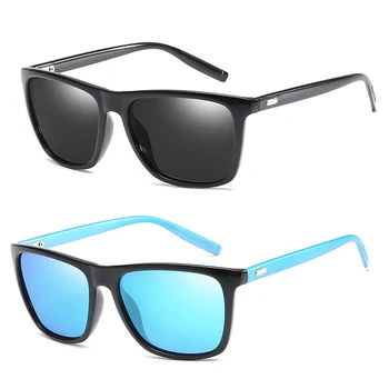 

2 pieces brand Men Polarized Sunglasses Metal Men's Sun Glasses Driving Square Shades Oculos masculino Male Eyewear Goggle