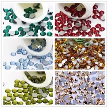 size ss6 ss10 ss12 ss16 ss20 Crystal Rhinestones Non Hot Fix Flat Back Strass & Fabric Garment Rhinestone Nail Art Decorations