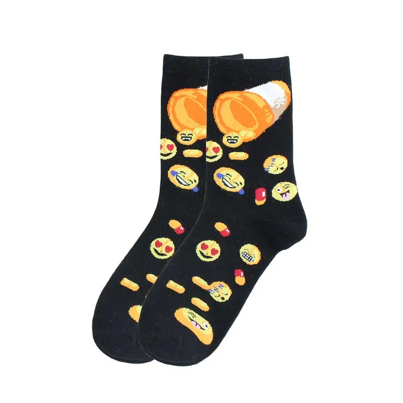 Японские креативные цветные носки с глазами женские хлопковые Мультяшные милые счастье кавай носки со смешным рисунком животных подарок для девочек Skarpetki - Цвет: 5