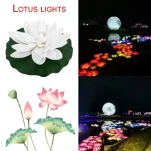 0,06 Вт Солнечная Светодиодная лампа в виде цветка лотоса водостойкий светильник Открытый плавающий фонарик пруд ночной Светильник для сада бассейн двор