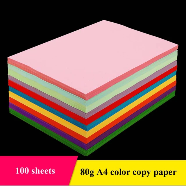 A4 Multi Function Color Copy Printing Paper 100 Sheets / Pack Color Mixed  Color Pack Student Hand Origami School Office Supplies