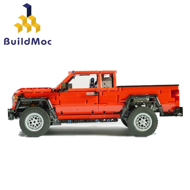 BulidMOC 4WD пикапы-грузовики строительный блок Радиоуправляемая машинка игрушки
