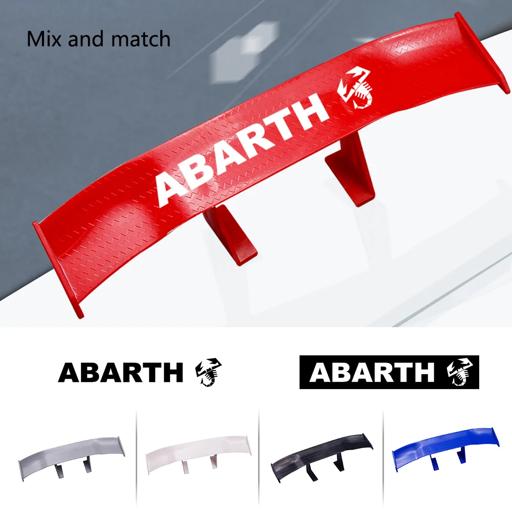 

Car Styling tail spoiler non-perforated vehicle stability car sticker decal For abarth 500 stilo ducato Car accessories