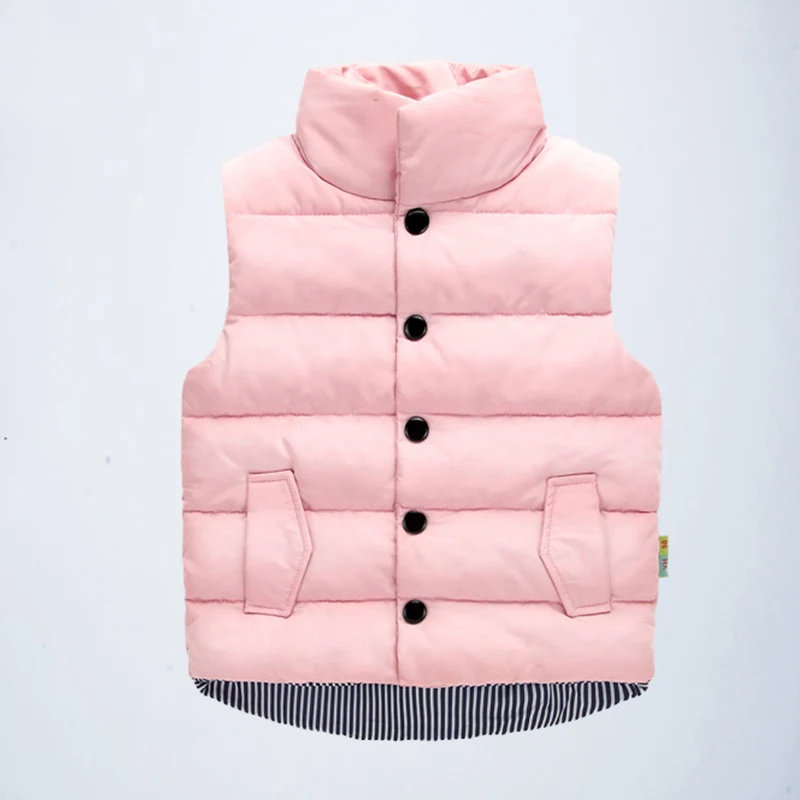 Детский жилет для мальчиков; Сезон Зима; хлопок; теплый жилет для маленьких девочек; детский жилет; осенняя одежда; куртка без рукавов; жилеты; верхняя одежда - Цвет: pink