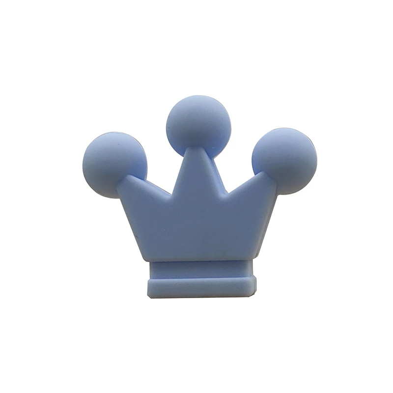 50pcs Silicone Beads Crown Baby Teether Silicone Chew Necklace Pacifier Clips Chain Beads DIY Shower Toy Beads