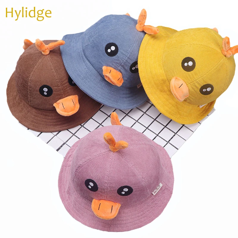Hylidge/2019 осенне-зимняя детская Кепка с покрывалом, мягкая Вельветовая Детская шапка-ведро, милая шапка для мальчиков и девочек