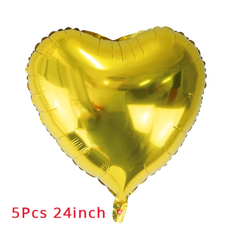 5pcs 24inch Одноразовые бумажные столовые приборы из золотой фольги для дня рождения, украшения для детей и взрослых, воздушные шары для празднования дня рождения - Цвет: 5pcs 24inch