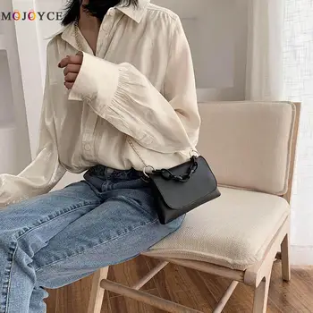 

Leather Women Shoulder Messenger Bags Female Solid Chain Crossbody Handbags