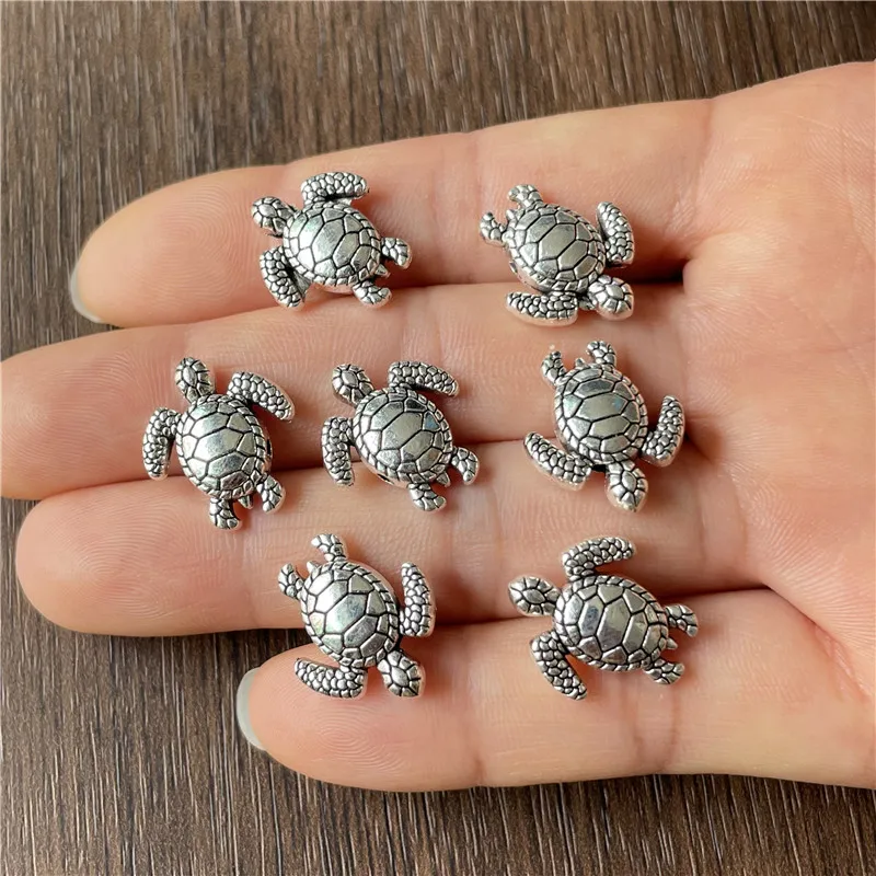 120 Cuentas De Tortuga De Aleación - 3 Colores (oro, Plata, Bronce), Para DIY Joyería, Pulseras, Collares Y Manualidades
