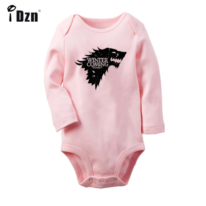 JcBaby912PC Костюм «Игра престолов», «Дом Старков», «Игра престолов», «Зима», подходит для новорожденных, боди для малышей, комбинезон с длинными рукавами, хлопковая одежда - Цвет: JcBaby912PC