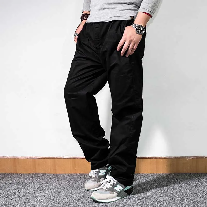 2226 Thin Black Tide модные мужские брюки-карго Свободные мешковатые брюки с эластичным поясом с боковой молнией и карманами повседневные брюки размера плюс для бега весна осень лето - Цвет: 2226 Thin Black