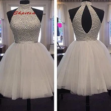 Маленькие короткие платья для выпускного вечера с кристаллами 8-го класса, платья для выпускного вечера, милые Коктейльные Вечерние платья