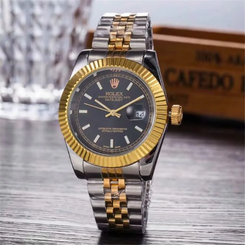 Rolex для женщин и мужчин модные кварцевые часы подарок повседневные золотистые