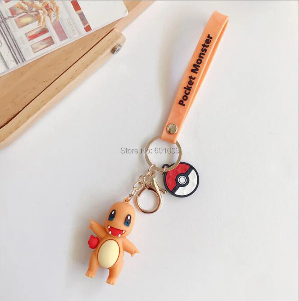 EMS 100/лот Charmander Gengar Jigglypuff Marill Pichu Pikachu Psyduck Snorlax Squirtle Togepi резиновый брелок игрушки - Цвет: Charmander