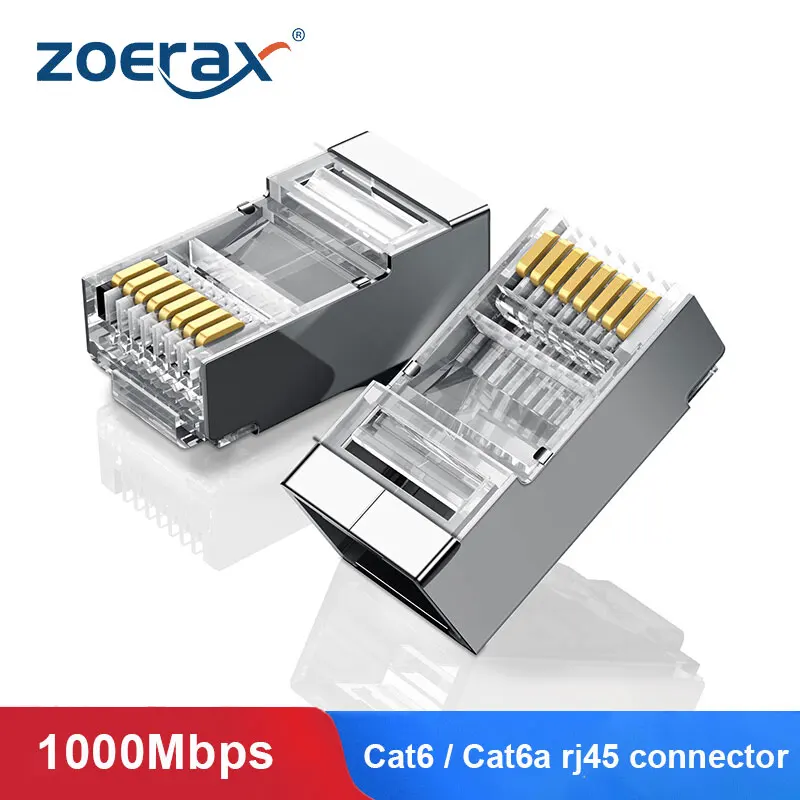 Разъем ZoeRax Cat6 /CAT6A RJ45 8P8C модульный разъем для кабеля Ethernet с позолоченной головкой