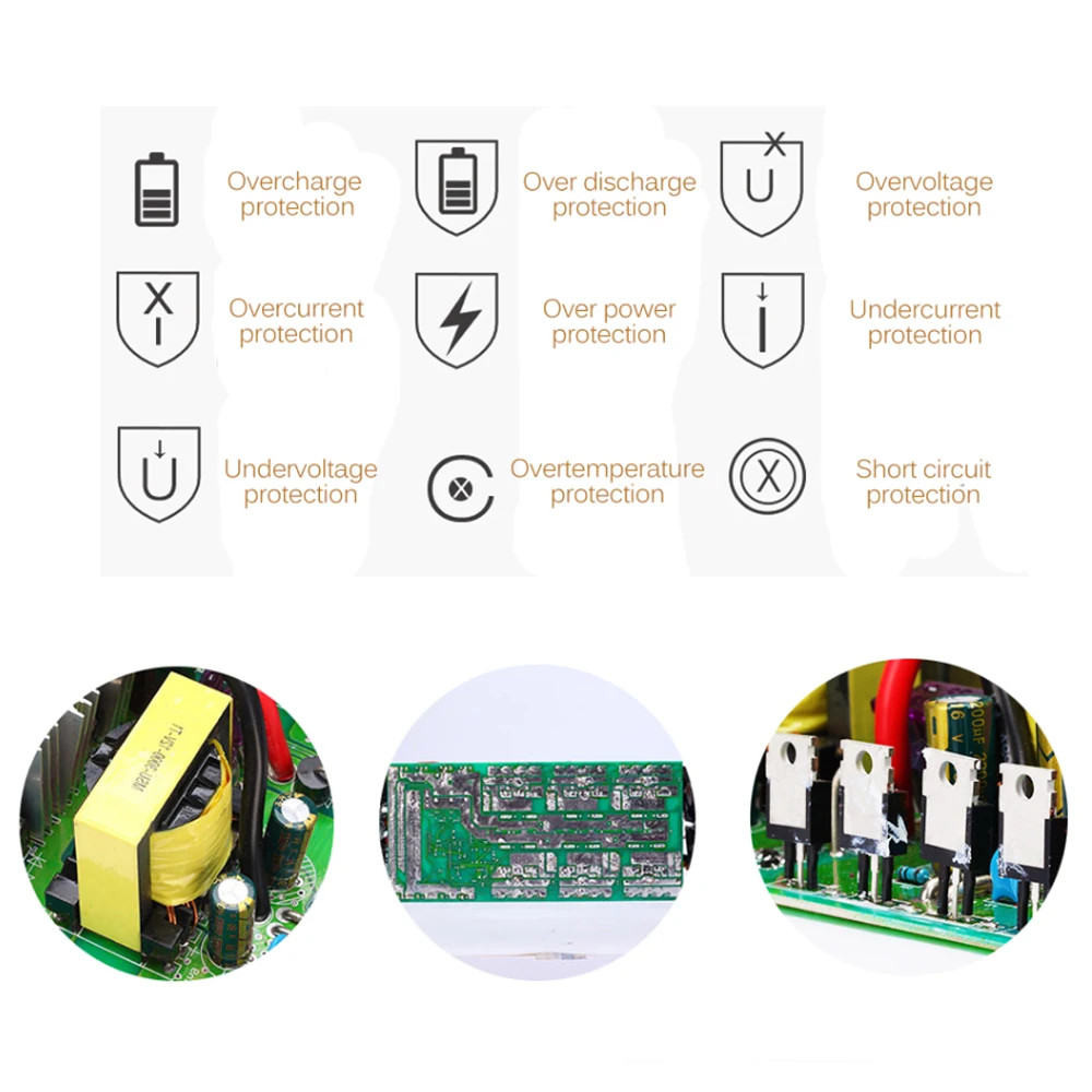 DC 12 В к AC 220 В двойной USB автомобильный инвертор мощности портативный анти-обратная защита Автомобильный силовой инвертор умный трансформатор