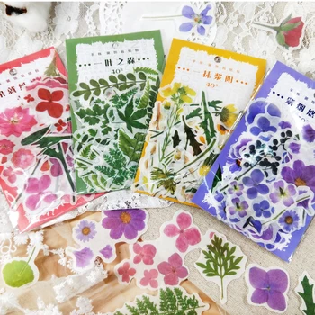 

40 pcs Vintage Stickers Plant Flower Dry flower plant Diy Scrapbooking Bullet Journal Decoration Stationery Gift for Kids