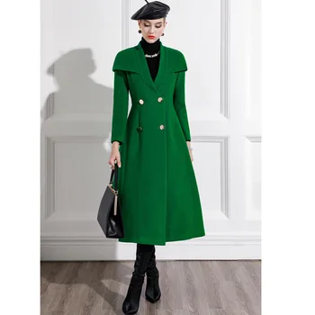 

Women Coat Winter 2020 New Cape Coat Waist Slimming Temperament Woolen Long Coat Slim Korean Coat Jackets for Women