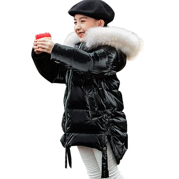 

Girls Snowsuit Clothes 2020 New Winter Warm Down Jacket Children Coat parka Hooded Teenage Big Girls outerwear clothes 5-12 year
