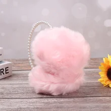 Милые женские зимние теплые наушники с искусственным кроличьим мехом и жемчугом; теплые наушники для девочек; хлопковые наушники для девочек