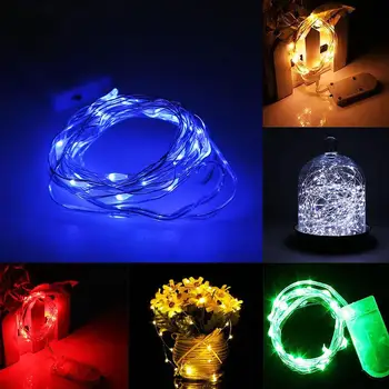 

5M LEDs Bulb Copper Wire String Light Button Battery Home Decor Bright