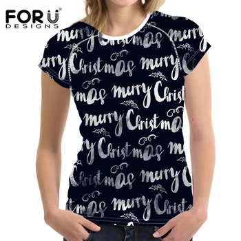 

Merry Christmas Christmas Woman T Shirt Print T-Shirt Women Casual Short Sleeve Tee Shirts Ladies Tops Large Size S-XXL Black