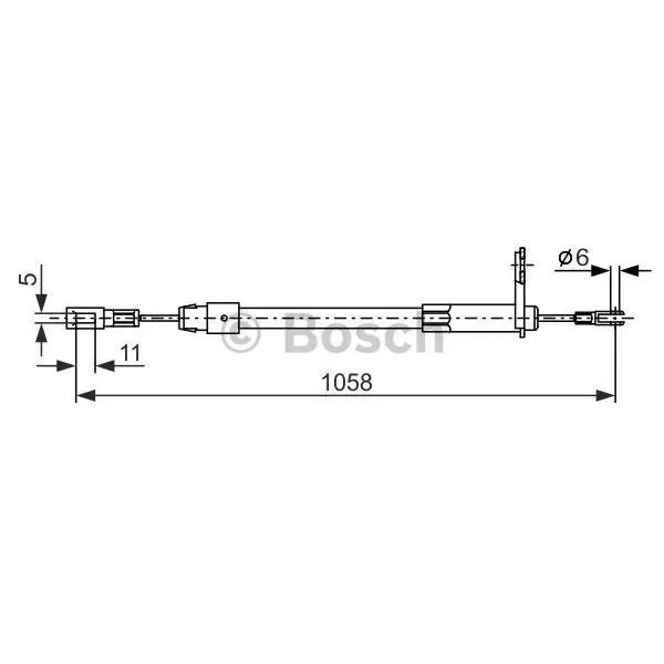 Трос ручного тормоза MB W210 1058мм BOSCH 1 987 477 849
