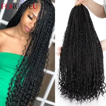 

FORCUTEU Messy Goddess Bohemian Box Braids Un-Ruly Synthetic Crochet Braid 24inch Boho Braided Hair Extension