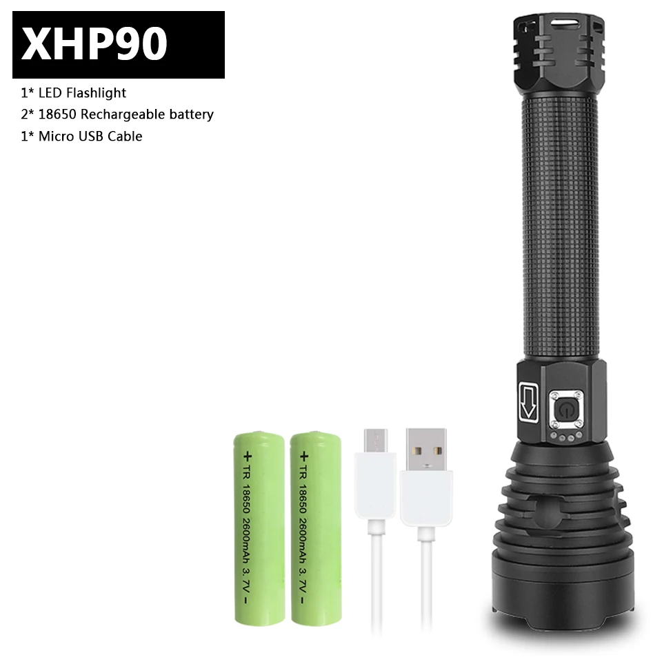 XHP90 Новое поступление самый мощный светодиодный фонарик usb Zoom torch 18650 26650 аккумуляторная батарея VS XHP70.2 фонарик Z941909 - Испускаемый цвет: Package B