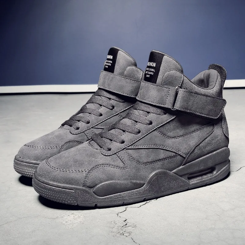 Gray Reetene/мужские повседневные сапоги г. Новые мужские высокие модные повседневные мужские ботинки Мужская Рабочая безопасная обувь мужская спортивная обувь - Цвет: Gray