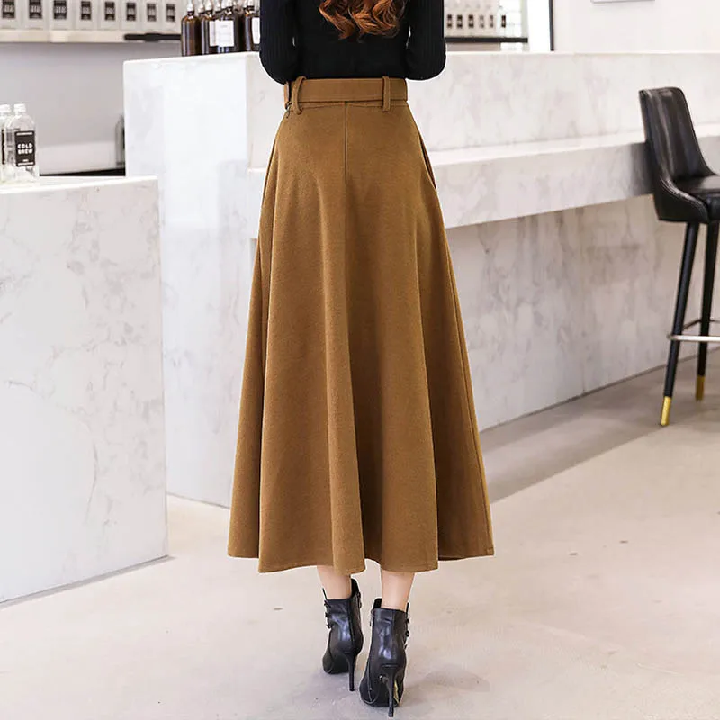 NORMOV-2019-Fashion-Winter-Women-s-Wool-Skirts-With-Belt-Solid-Color-Vintage-Woolen-Skirt-Female (1)